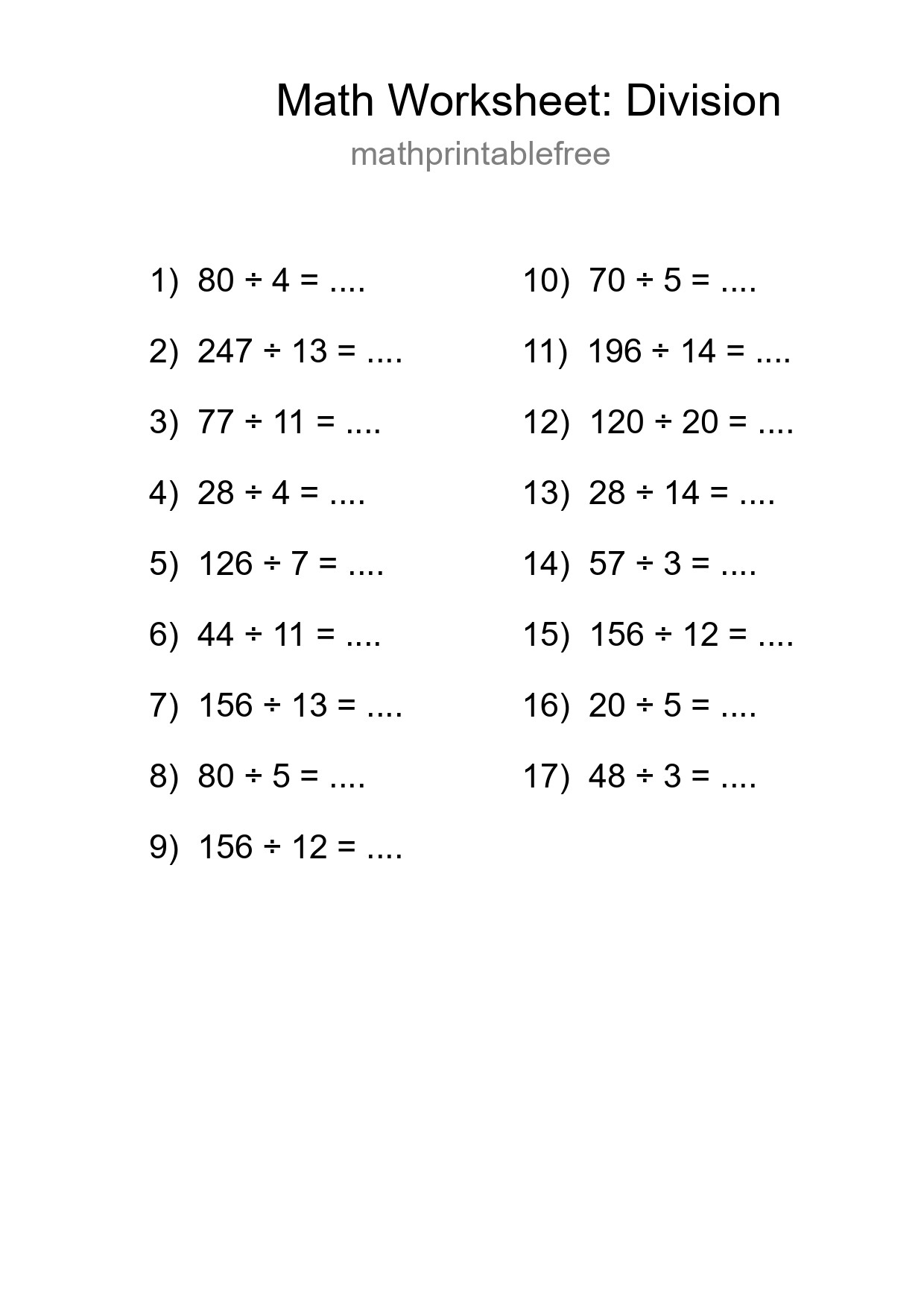 Free 17 Division Math Worksheet For Grade 2 - Part 14
