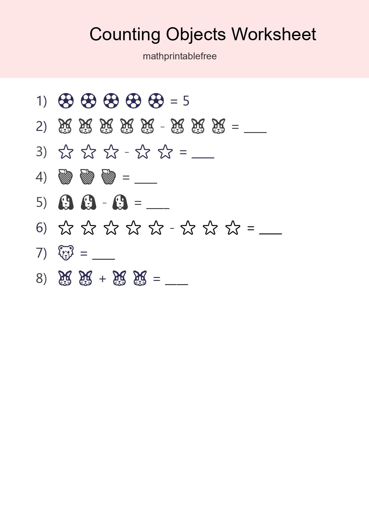 Free Counting Objects Worksheet For Pre-K - Part 23