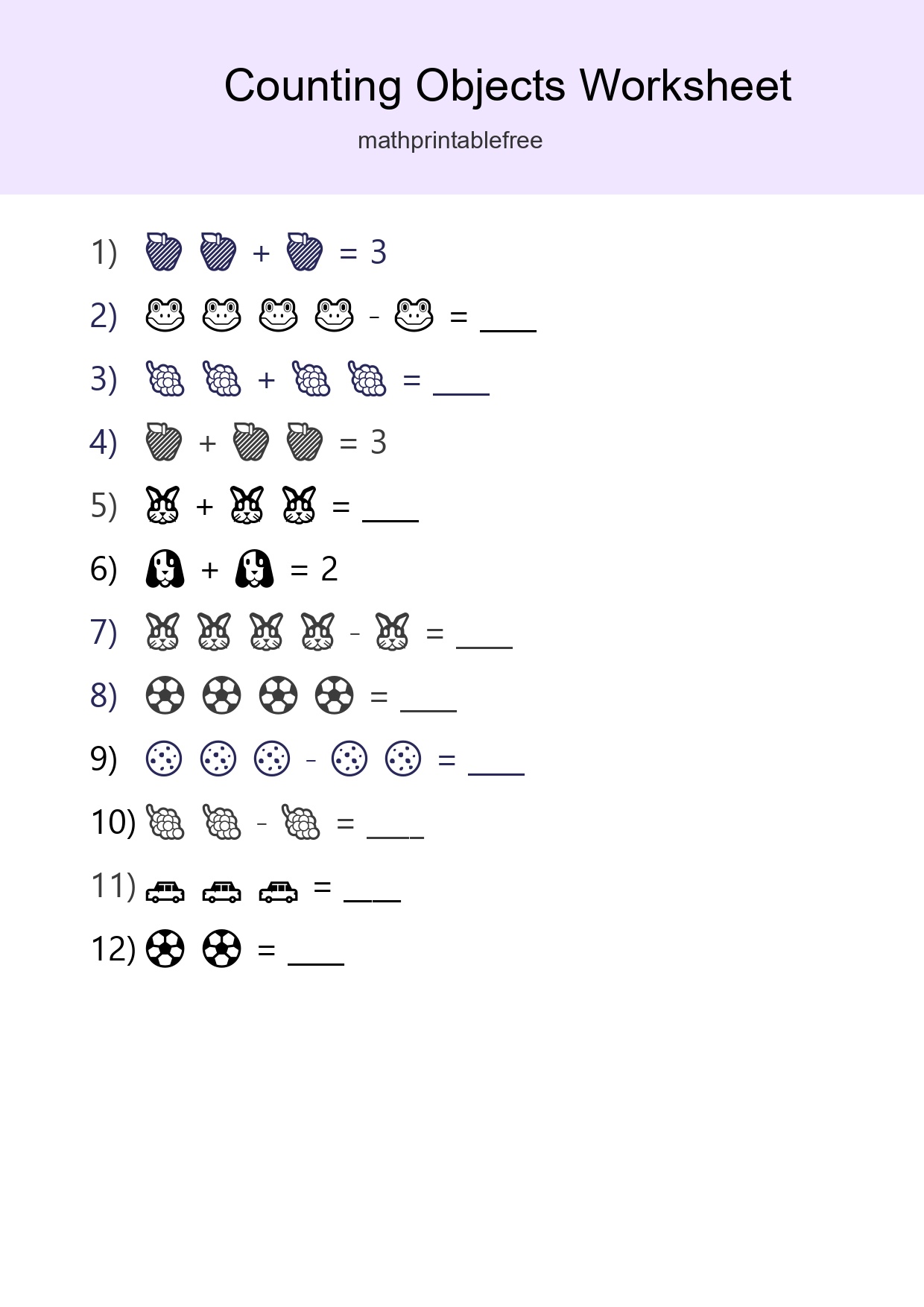 Free Counting Objects Worksheet For Pre-K - Part 43