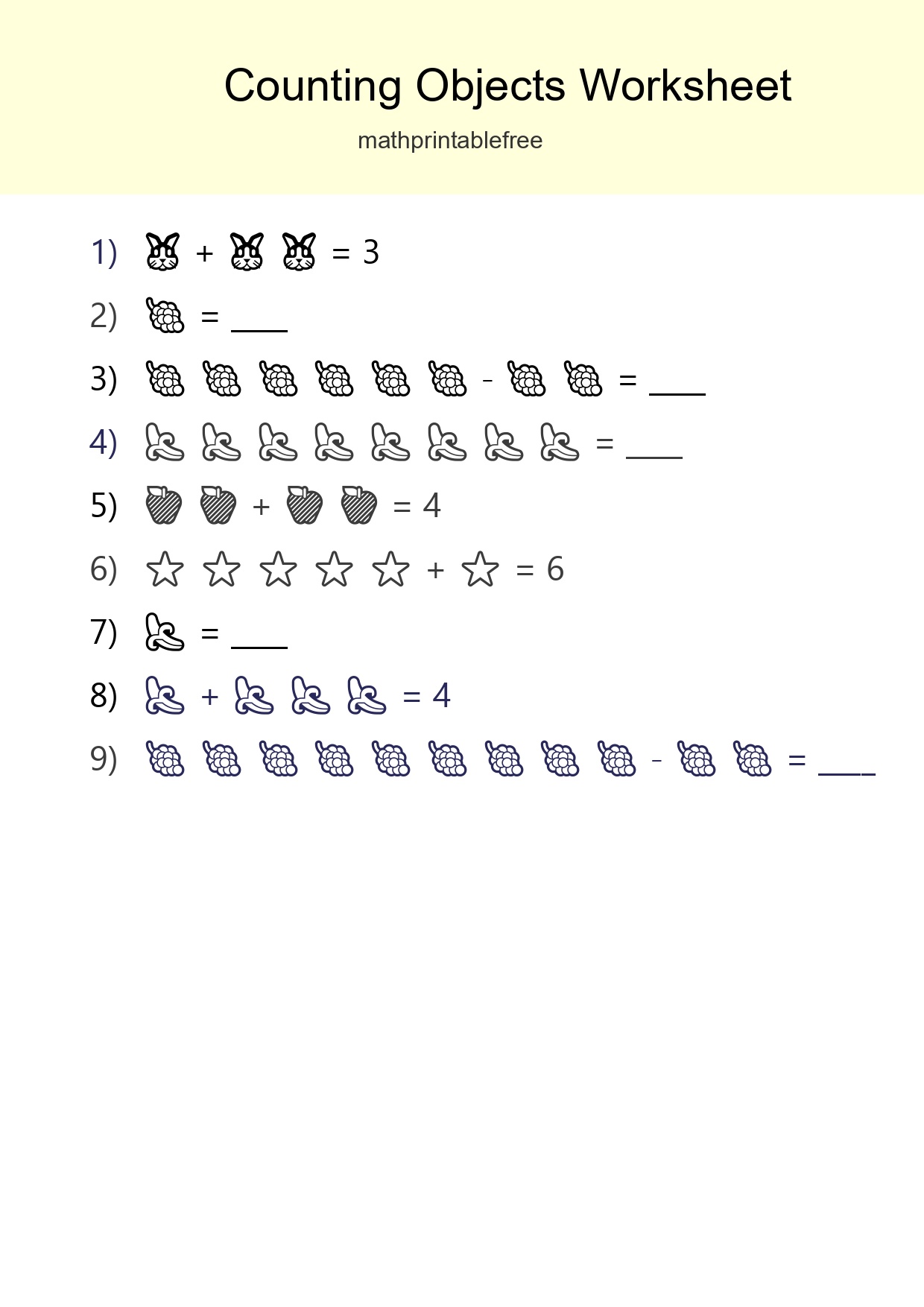 Learn Counting With Pictures Worksheet (Kindergarten) - Part 33