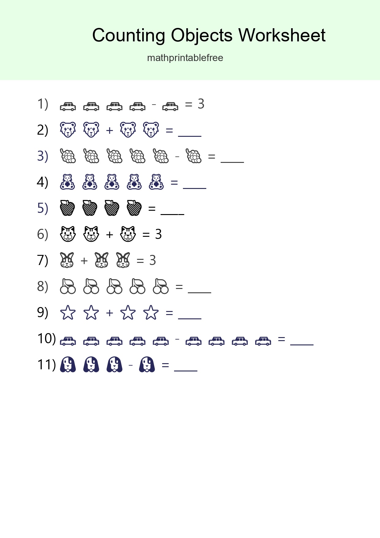 Learn Counting With Pictures Worksheet (Pre-K) - Part 13